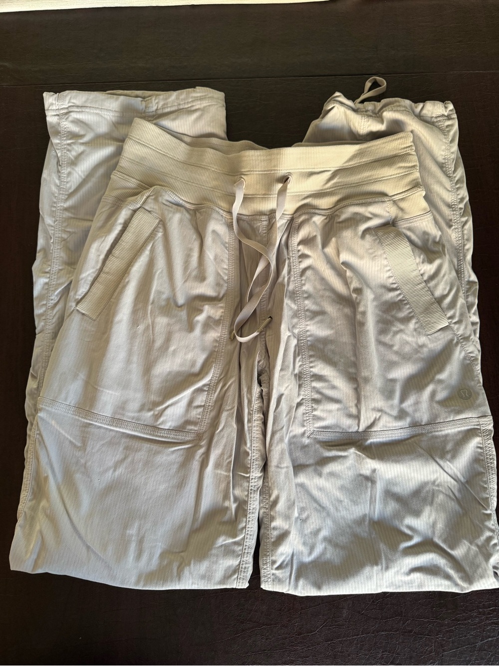 Lululemon Light Gray Lined Drawstring Studio Dance Pants - size 4